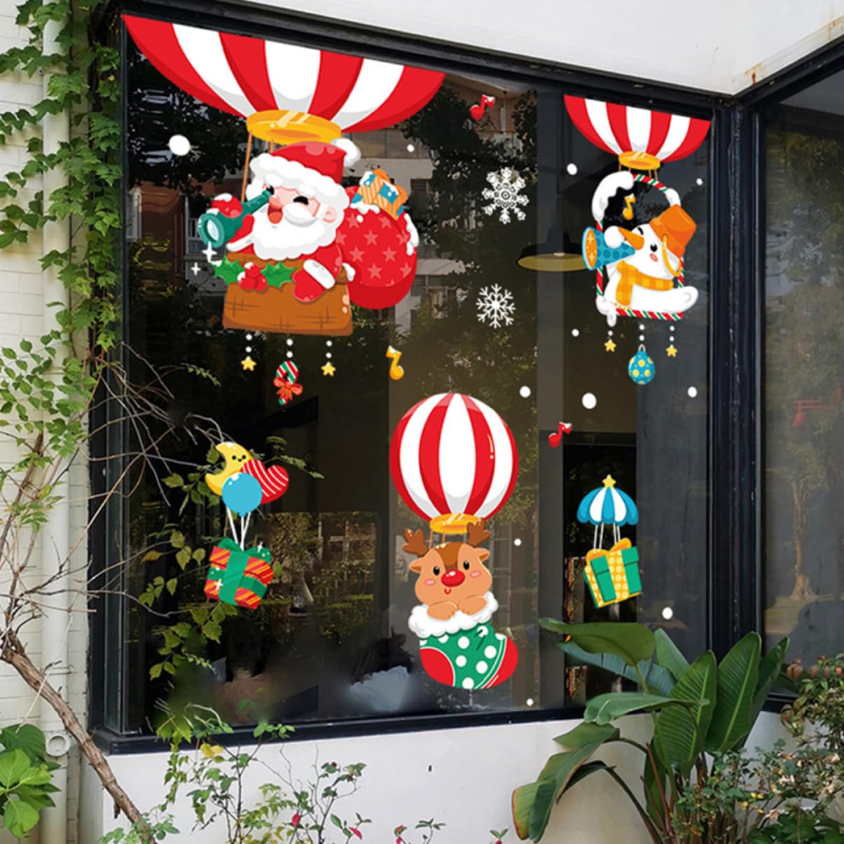 PRETYZOOM 3 Juegos Pegatina Ventana Navidad Papa Noel Christmas Xmas Etiquetas Adhesivas De Polivinilo 2 Piezas * 3