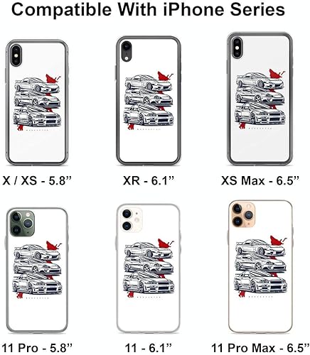Miniatura 3 de Funda compatible con iPhone 11 JDM Crew Rx7 Skyline GTR Supra Collection protectora flexible suave TPU transparente funda de teléfono diseño fresco