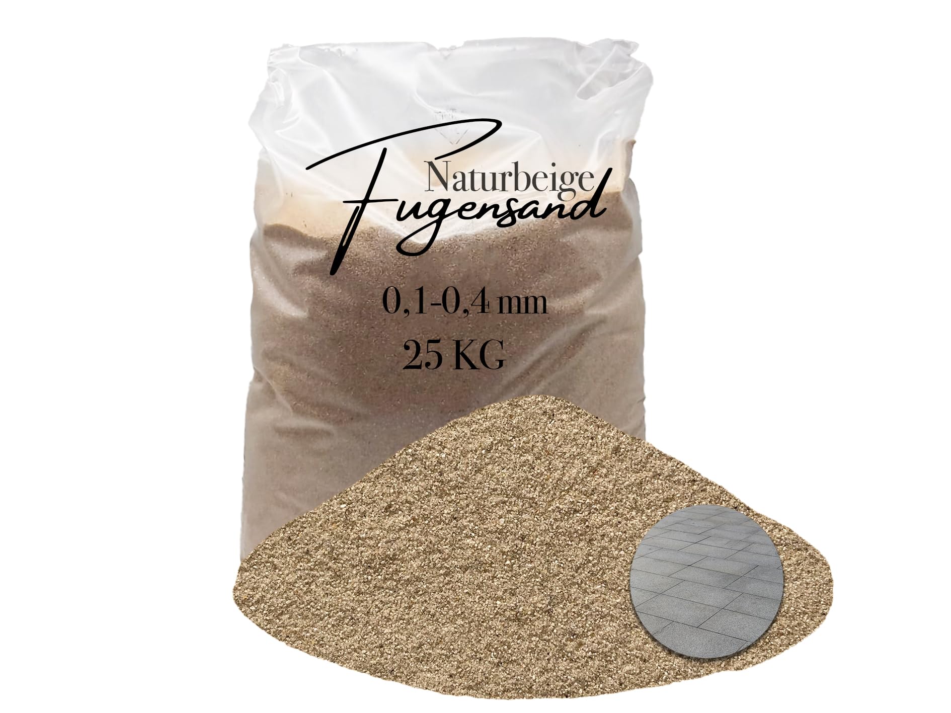 Fugensand Einkehrsand Quarzsand Pflasterfugensand beige (0,1-0,4 mm)