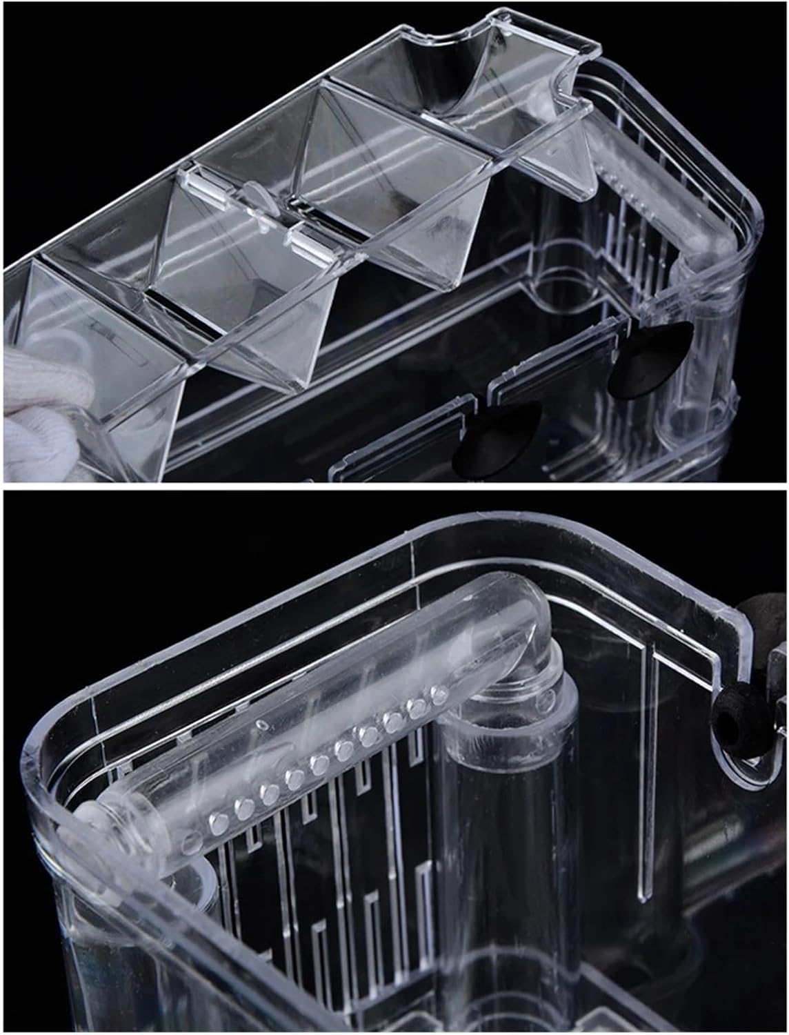 Double-Layer Clear Fish Breeding Isolation Box - 3 Sizes Aquarium Hatching Incubator for Fish Tank(with Oxygen Port)