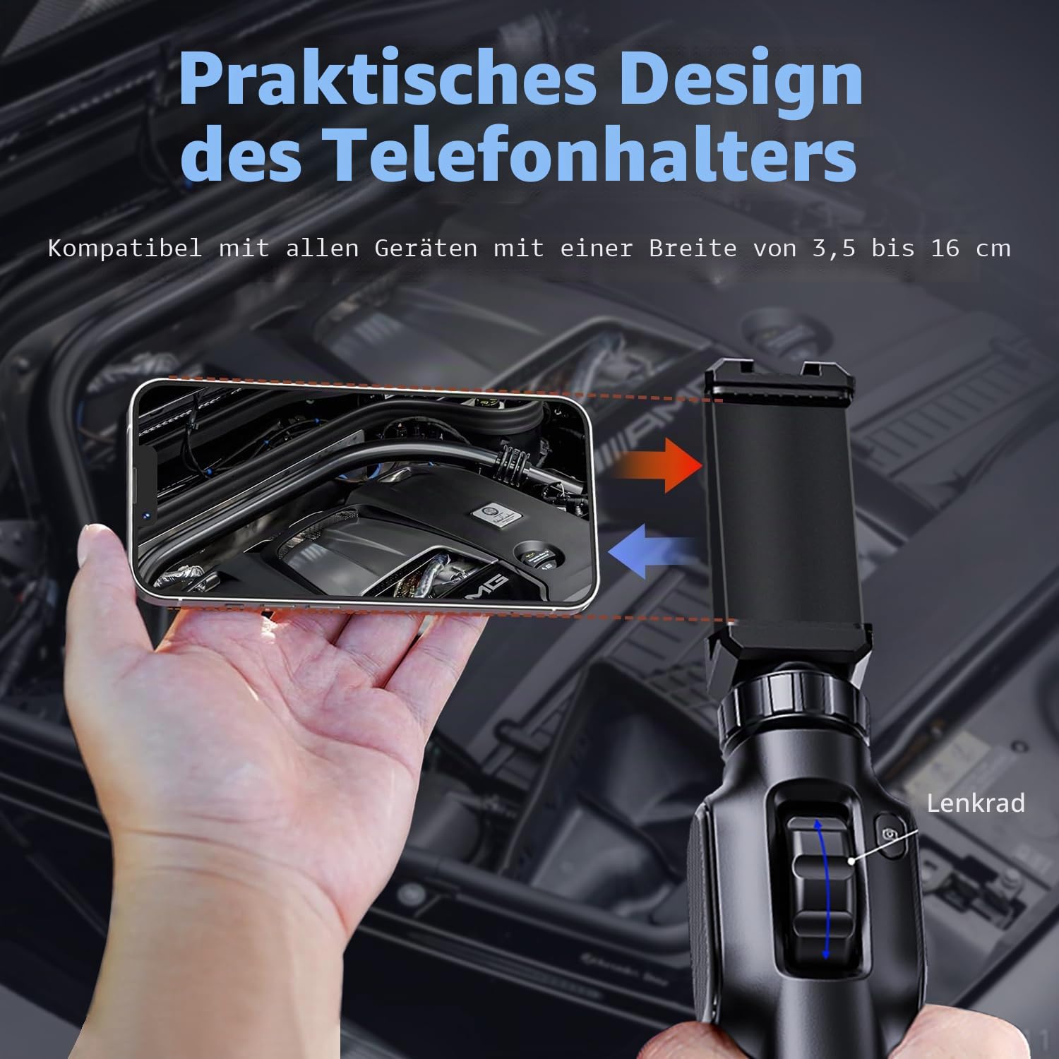 AOPICK Endoskopkamera mit Licth, AOPICK 360°1080P HD Drehbar Inspektionskamera IP67 Wasserdichtes Rohrkamera Kanal Endoskop Kamera mit 8LEDs (1M)