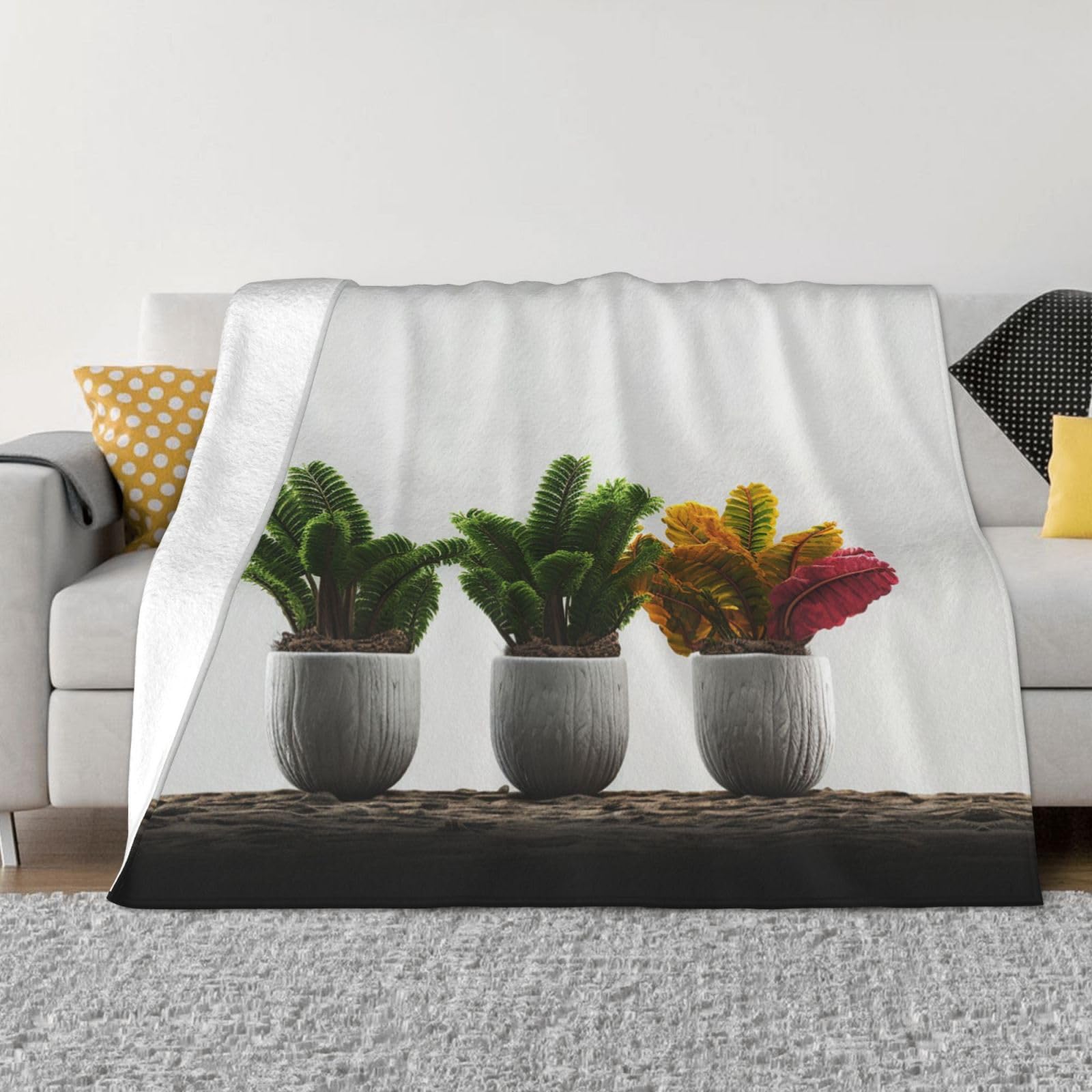 Couverture polaire tropicale 127x101 cm : plaid doux et chaud pour canapé