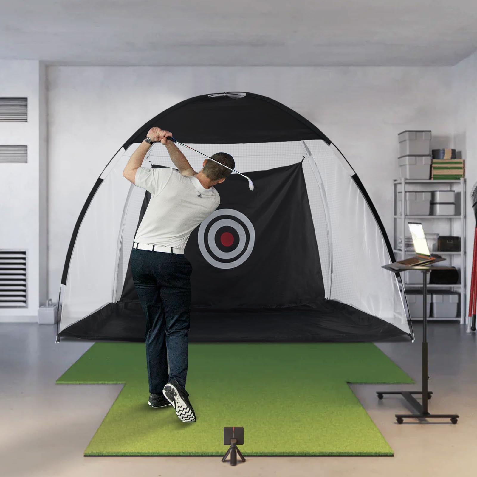 TUKAILAi Red de golf plegable de 10 x 7 pies, red de golf portátil para jardín, interior y exterior, red de práctica de golf para interior, exterior, patio trasero, red de práctica de golf todo en 1