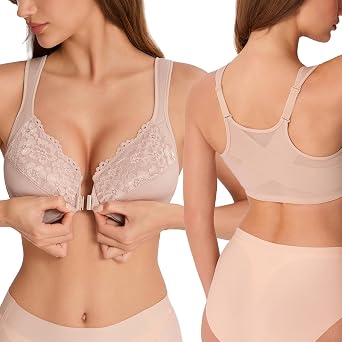 HACI Womens Front Closure Posture Bra Underwire Plus Size