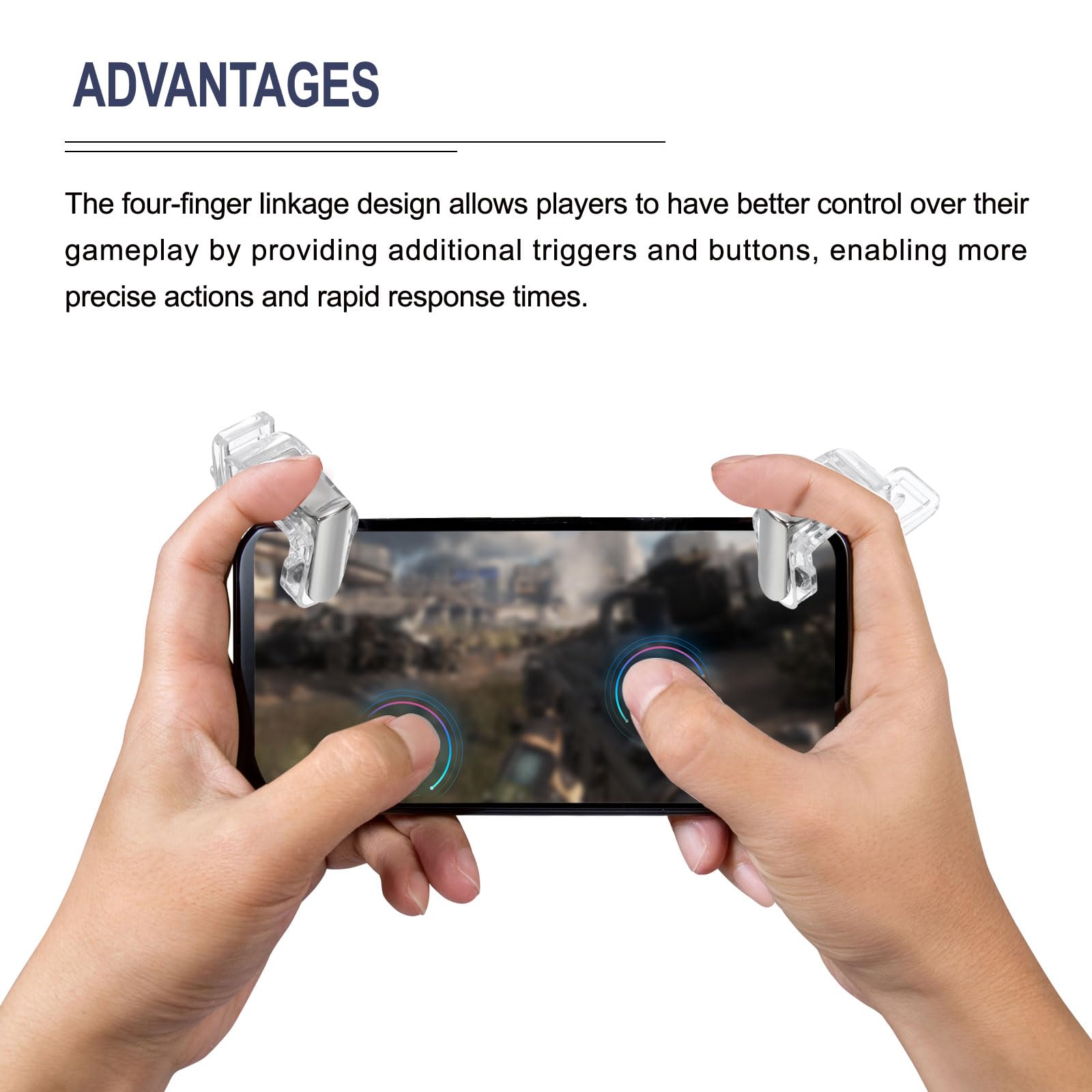 QUARKZMAN Gioco Grilletto Mobile Gioco Controller 1 Accoppia Fuoco Tasti Lega Pulsante Trasparente per 4.7-6.5" Cellulare Telefono