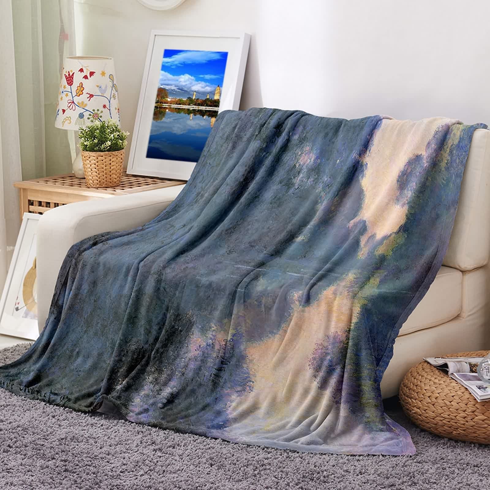 Plaid Couverture Polaire Flannel KnSam Douce Confortable Canapé Chambre