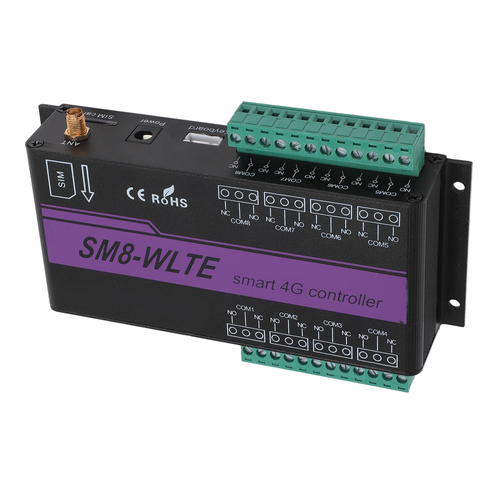 Fdit Controlador de Puerta GSM 4G, Interruptor Remoto por SMS con Sensor de Temperatura y Humedad, para Control de relé Industrial