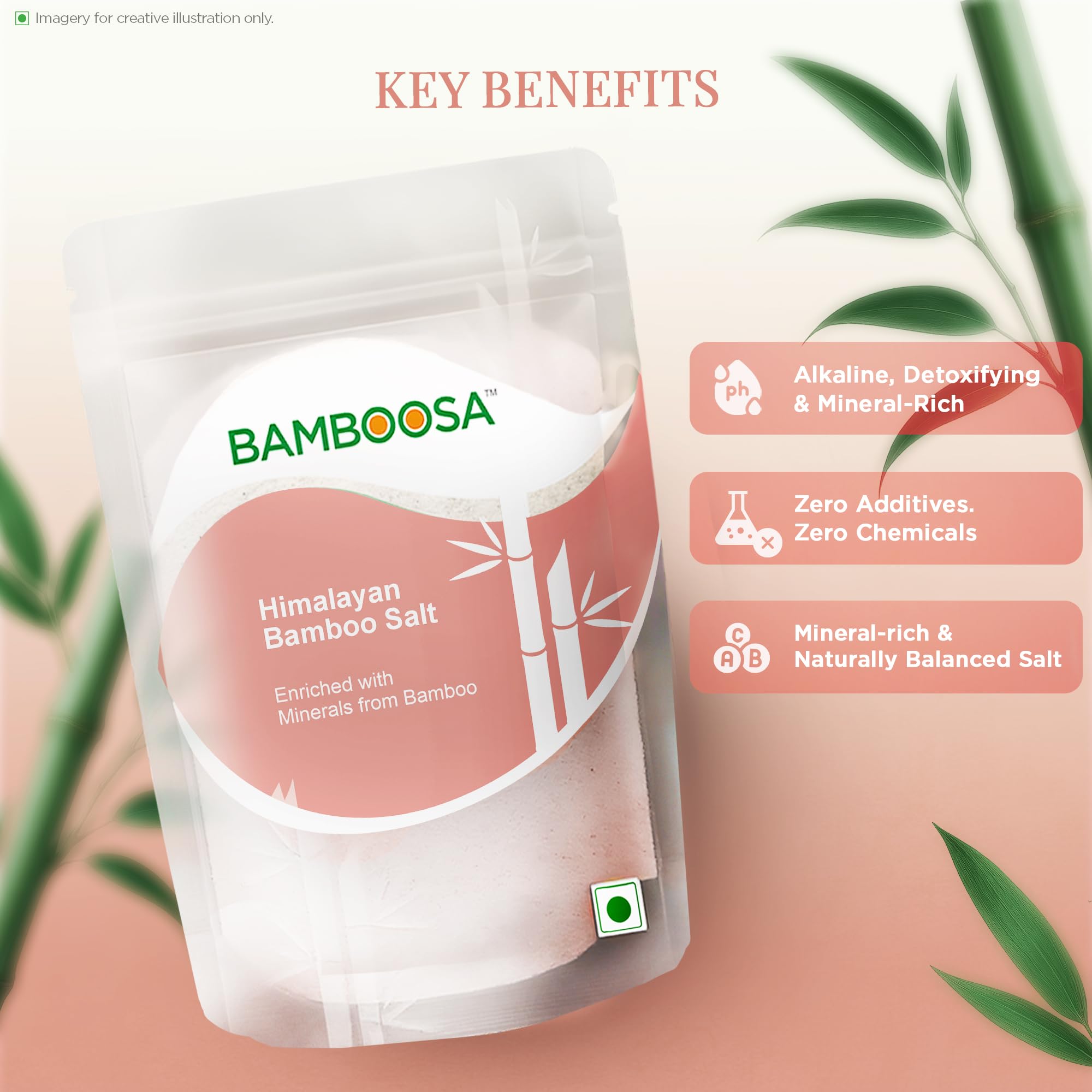BAMBOOSA Himalayan Bamboo Salt 500g | Naturally Iodised Himalayan Salt | Roasted in Bamboo for 70+ Trace Minerals | Alkaline, Mineral Rich, Low Sodium Salt for Healthy Cooking - Image 3 thumbnail