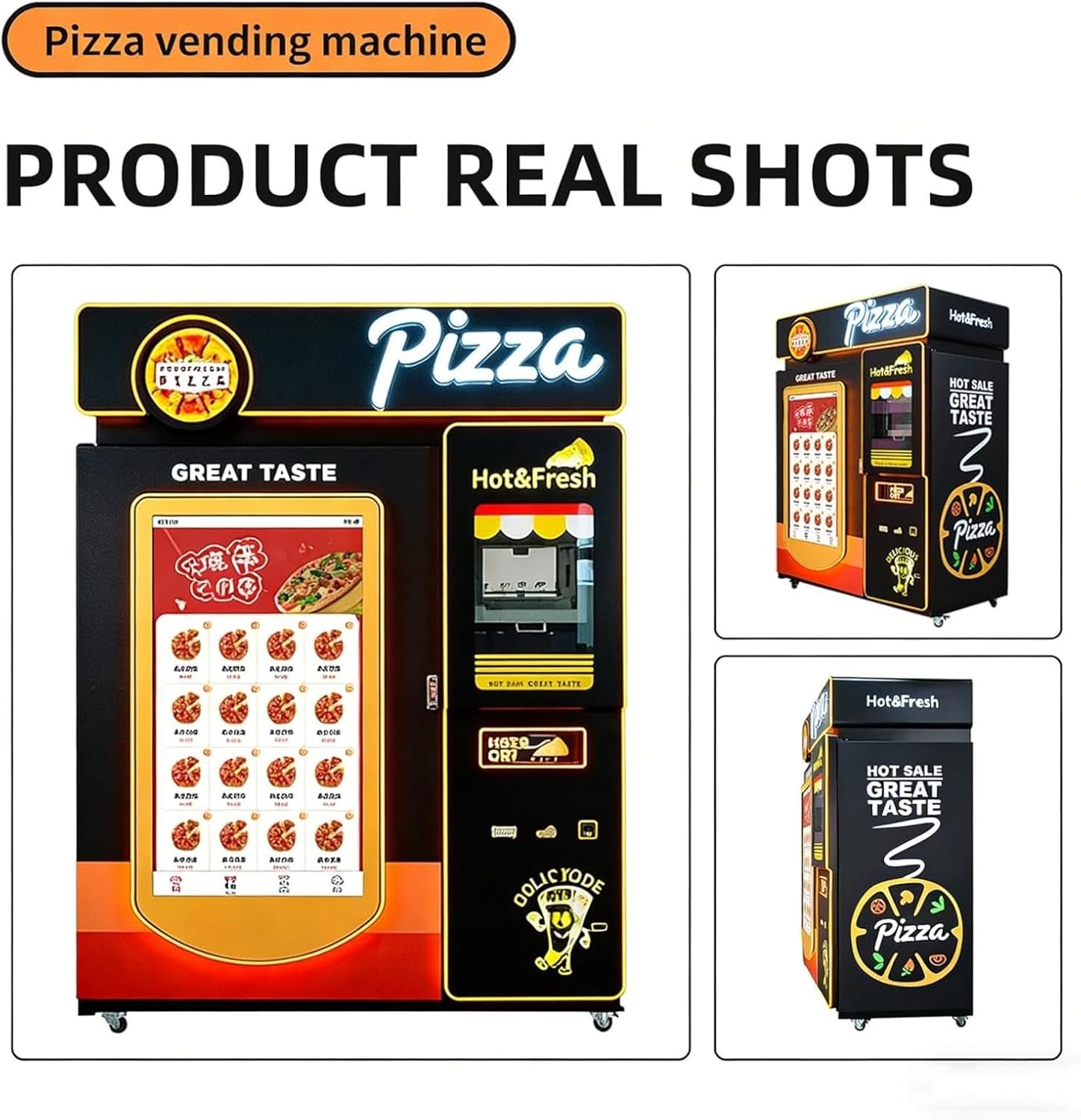 Smart Automatic Pizza Vending Machine with LED Display Quick Heating System and Flexible Payment Methods Perfect for High Traffic Commercial and Public Zones