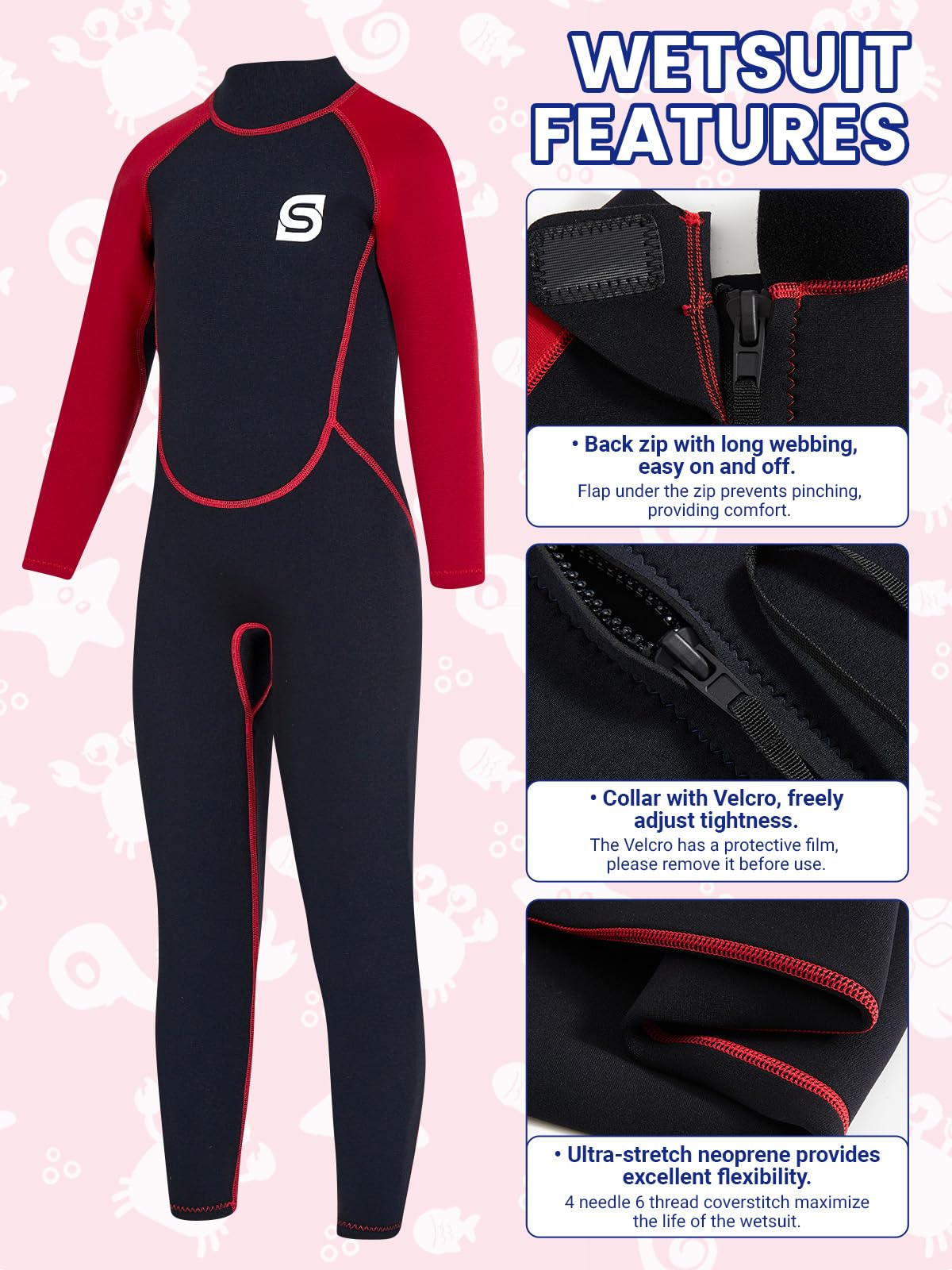 Combinaison en néoprène 2,5 mm pour enfant | Maillot de bain thermique pour la natation, la plongée, le surf, | Combinaison chaude courte et longue en néoprène pour filles et garçons |