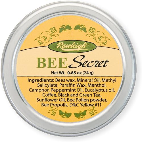 Rawleigh Bee Secret - Bálsamo calmante de 0.85 onzas, bálsamo totalmente natural para dolores musculares, dolores, mordeduras, herpes labial,