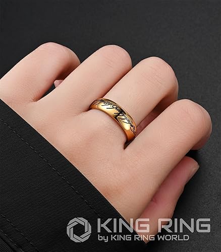Miniatura 4 de King Ring 6mm Super Lord of The Rings Engraved Ring - Ultimate Edition of LOTR Bands for Men & Women, Perfect Wedding Band Designed in USA