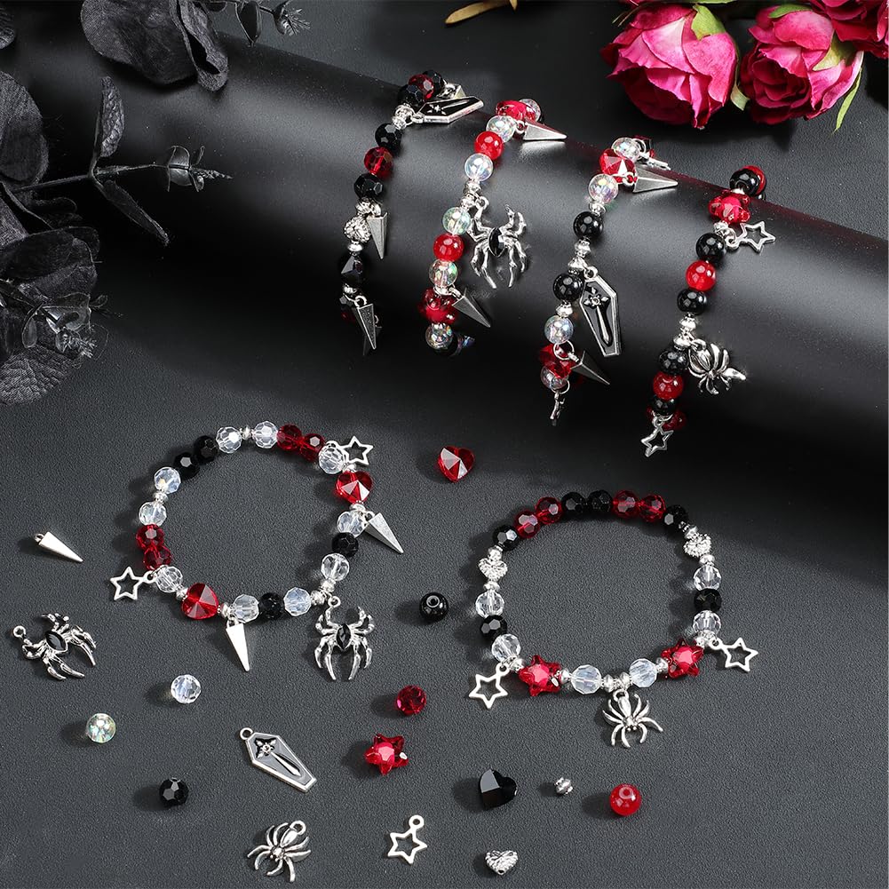 Dajingkj Halloween Silicone Bracelet Keychain - Skull Design, Beech Bead, Punk Style Wristlet For Women & Girls - View #7