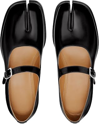 KOKOMOMO Split Toe Shoes Women Tabi Mary Janes Flats Japanese Ninja Shoes Chunky Low Heels Tabby Shoe Ankle Strap Buckled Work Party Dress Shoes