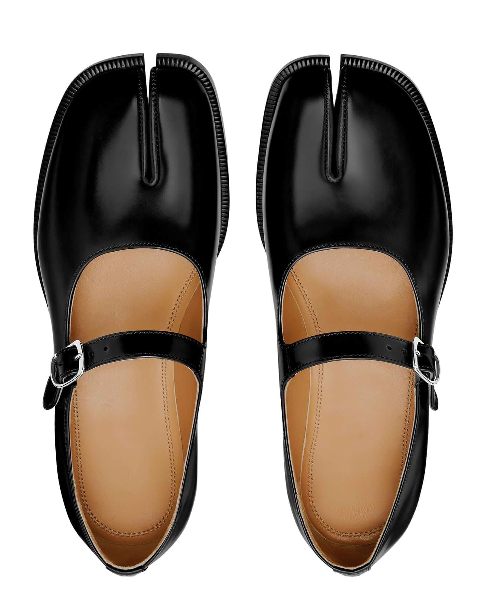 KOKOMOMO Split Toe Mary Jane Flats Tabis New Ballet Work Party Dress Shoes Women Tabi Mary Janes,Chunky Low Heels Tabby Shoe,Ankle Strap Buckled,Japanese Ninja Style,Hoof Shoes,Cute Ballerina Flats