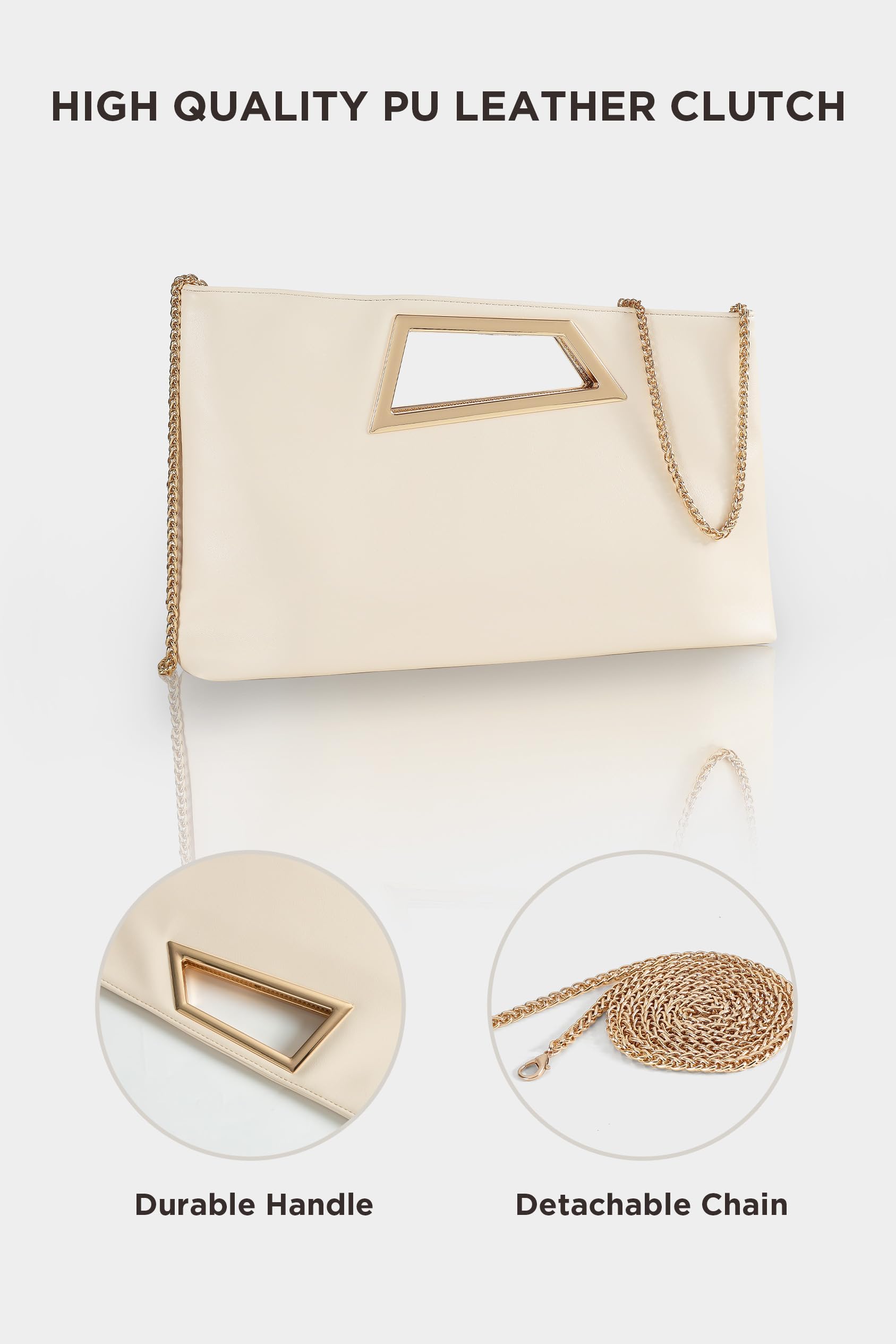 Coucoland Bolso de mano para mujer, bolso de noche de piel sintética con purpurina, bolso de mano para boda, fiesta, uso diario | Piel sintética