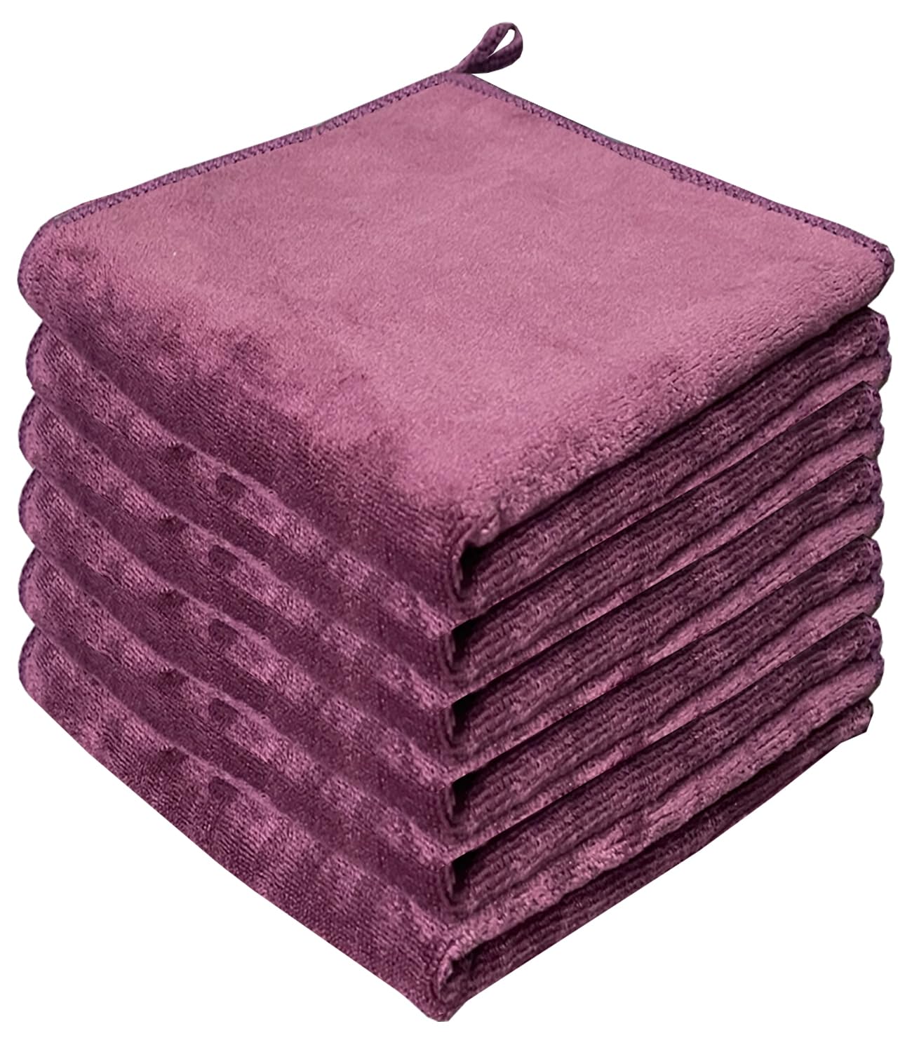 HIDMD Microfibre Face Cloth Makeup Remover Cloth Facial Washcloths Face Cleaning Towels For Eye Face Exfoliating Bath 30CM X 30CM 6 PACK Maroon
