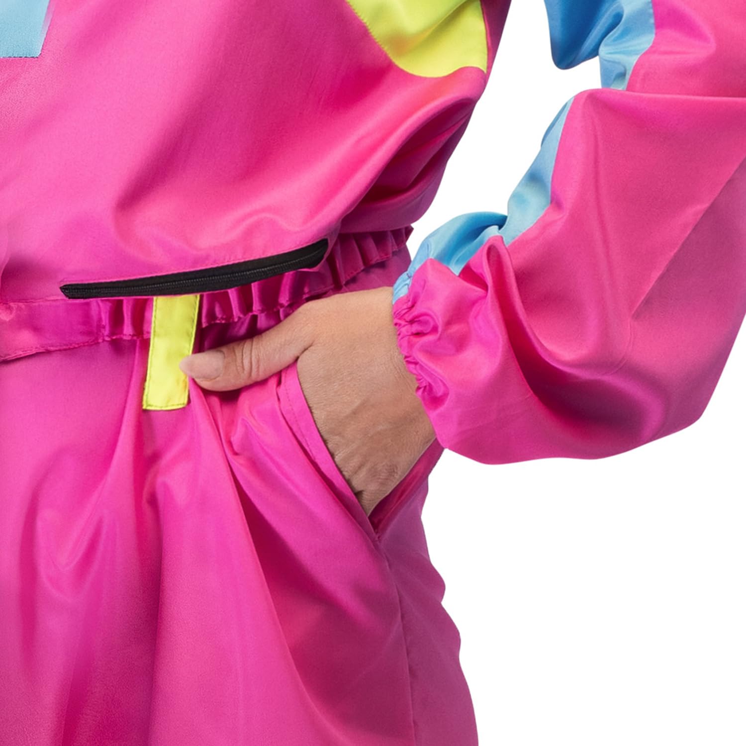 Boland – Combinaison de ski rétro rose, brille sous la lumière noire, costume des années 80 pour femmes, tenue pour soirée après-ski, combinaison pour costumes de carnaval