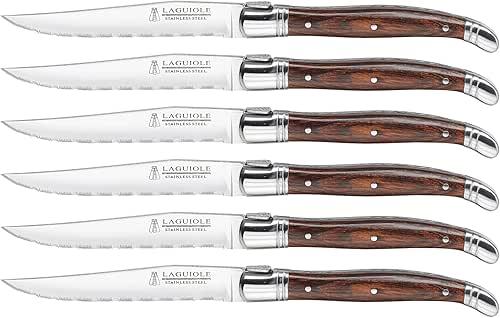 Trudeau Laguiole Steak Knives Set of 6 – Premium Stainless
