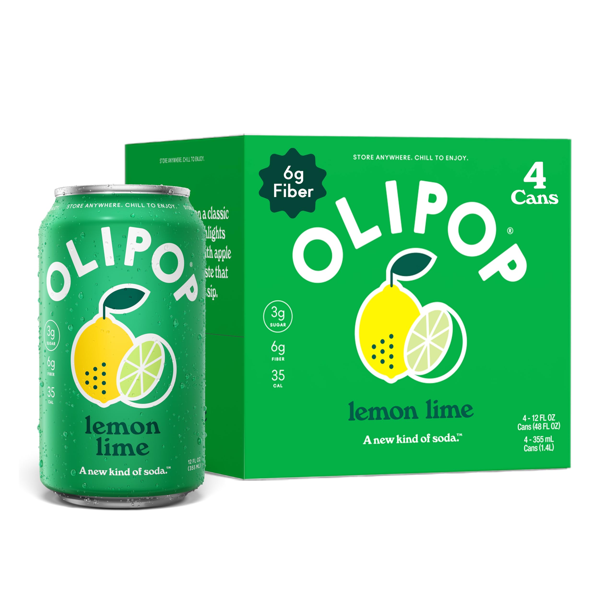 Amazon.com : OLIPOP Prebiotic Soda Pop, Lemon Lime, Prebiotics