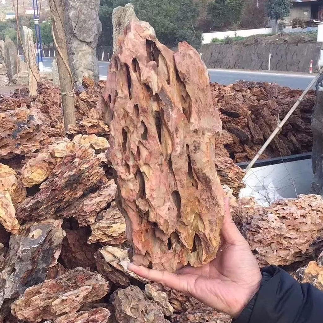 Dragon Stone Mountain Rocks Aquarium Decor Natural Stones Live Fish Tank Aquascaping Terrariums Vivariums Decorative Ornamental Rock Landscaping Stone (5, Kilograms)