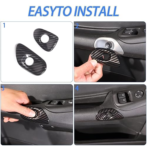 Miniatura 5 de Cubierta para interruptor de puerta de automóvil compatible con Chevy Corvette C6 2005-2013, accesorios de ajuste de botón de interruptor de bisel