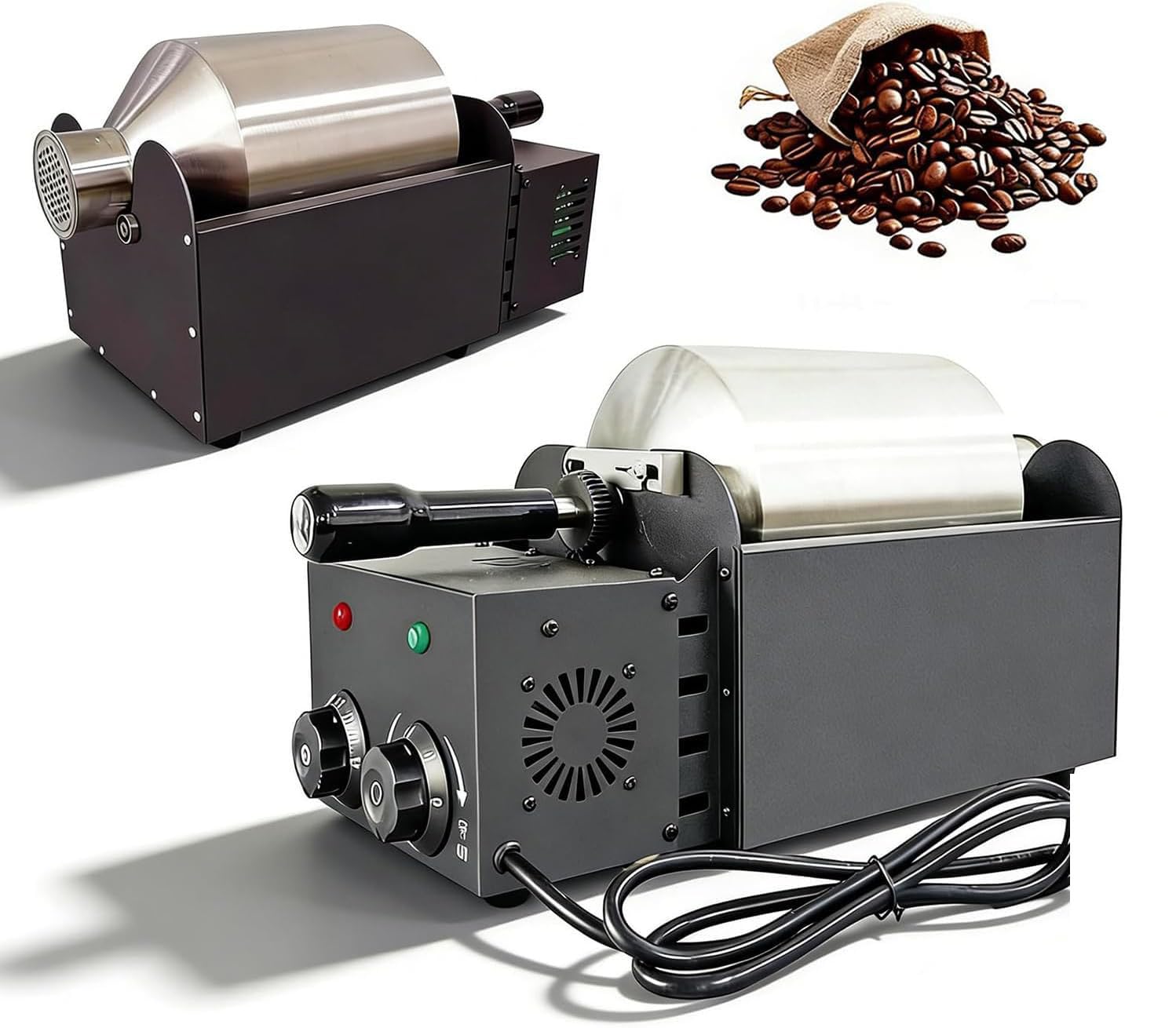 XNXYSMKJ Electric Coffee Bean Roaster, Automatic Adjustable Speed and Temperature, Stainless Steel Machine for Home and Restaurant Use,Versatile