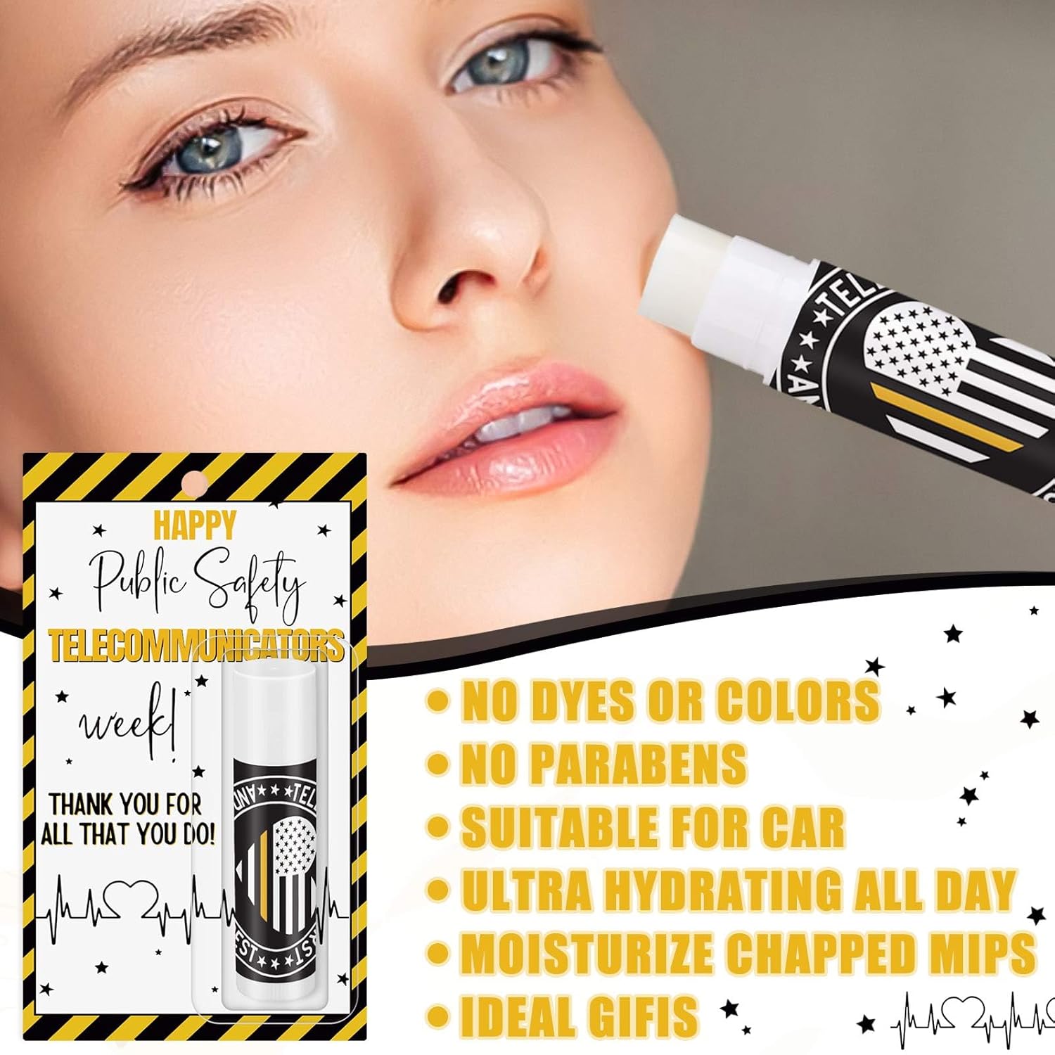 Leelosp 24 Pcs 911 Dispatcher Appreciation Gifts Bulk Gift Emergency Services Lip Balms Bulk Dispatcher Thank You Gifts for 911 Operator Telecommunicators Week Gift First Responder Emergency Worker - Image 3