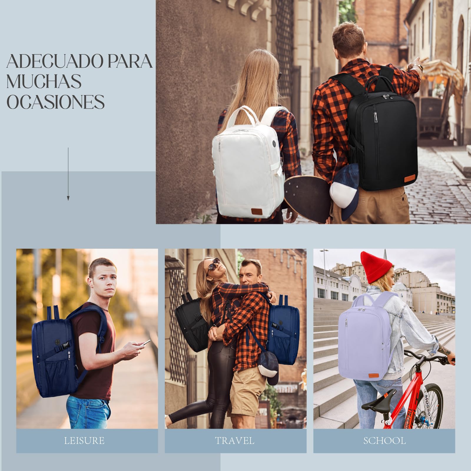 Lossga Mochila 40x30x20 para Ryanair Vueling Mochila Viaje Cabina Avion 40x20x25 Maleta Travel Backpack Equipaje de Mano 45x36x20 para Easyjet Bolsa Viaje Cabin Bag Mujer Hombre
