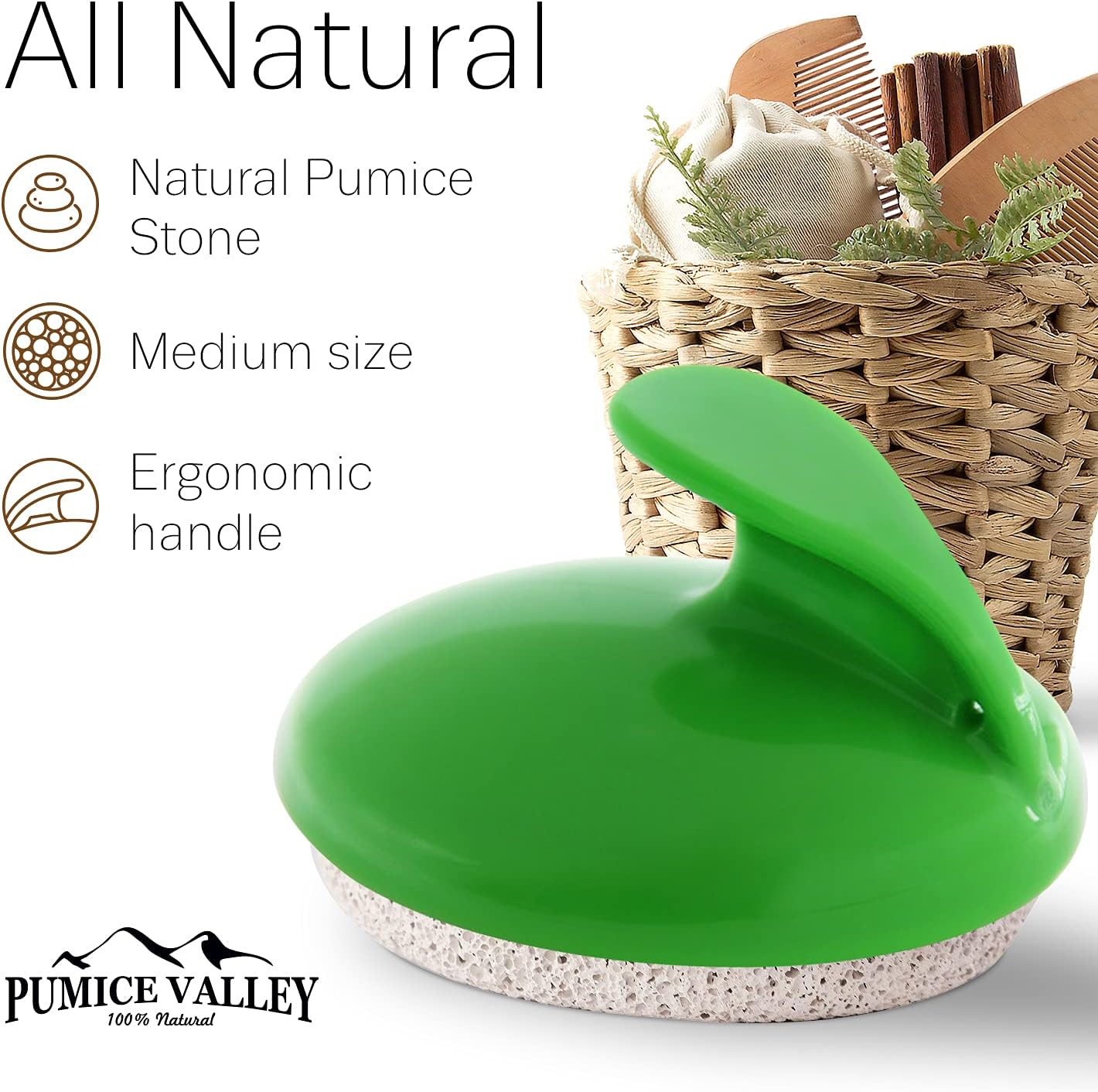 Pumice Stone for Feet - Foot Stone with Handle - Callus Corn Removal - Pedicure Exfoliator for Dry Dead Skin, Heels, Elbows, Hands - Healthy Foot Care Scrubber : Beauty & Personal Care