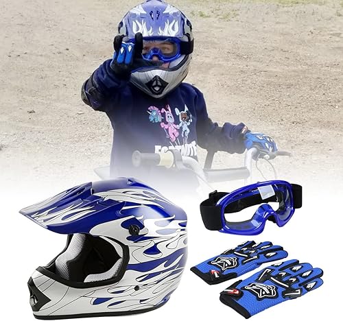 Miniatura 7 de XFMT - Casco DOT para niños de Motocross calle bicicleta de cross gafas guantes ATV Mx