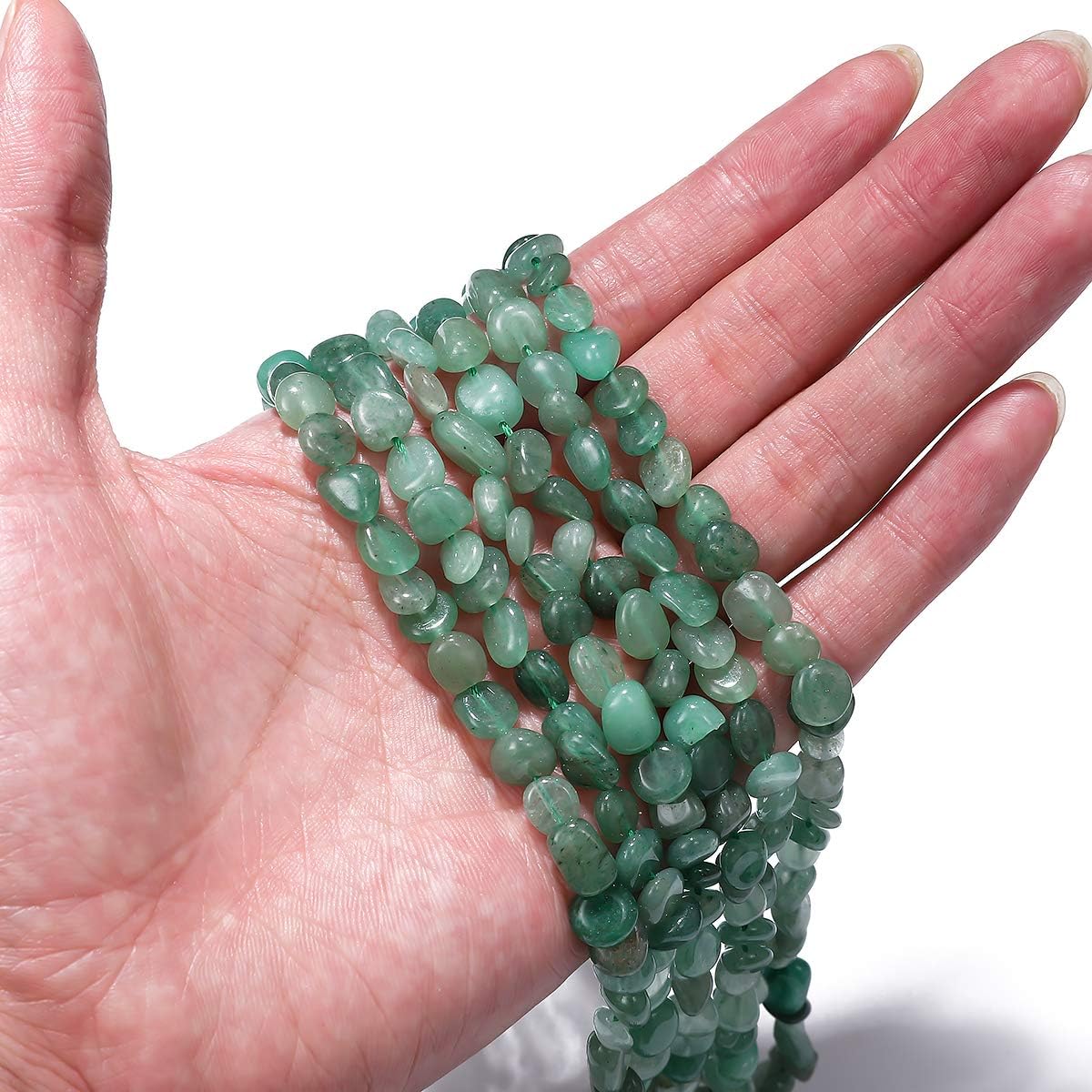Irregular Natural Green Aventurine Jade Stone Loose Semi Gemstone Beads for Jewelry Making 5-8mm 38cm - Image 2