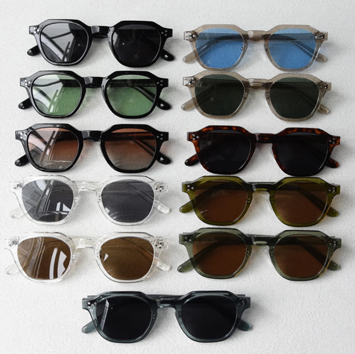 kachawoo Occhiali da sole polarizzati donne TR90 montatura occhiali da sole poligono uomini lenti retrò