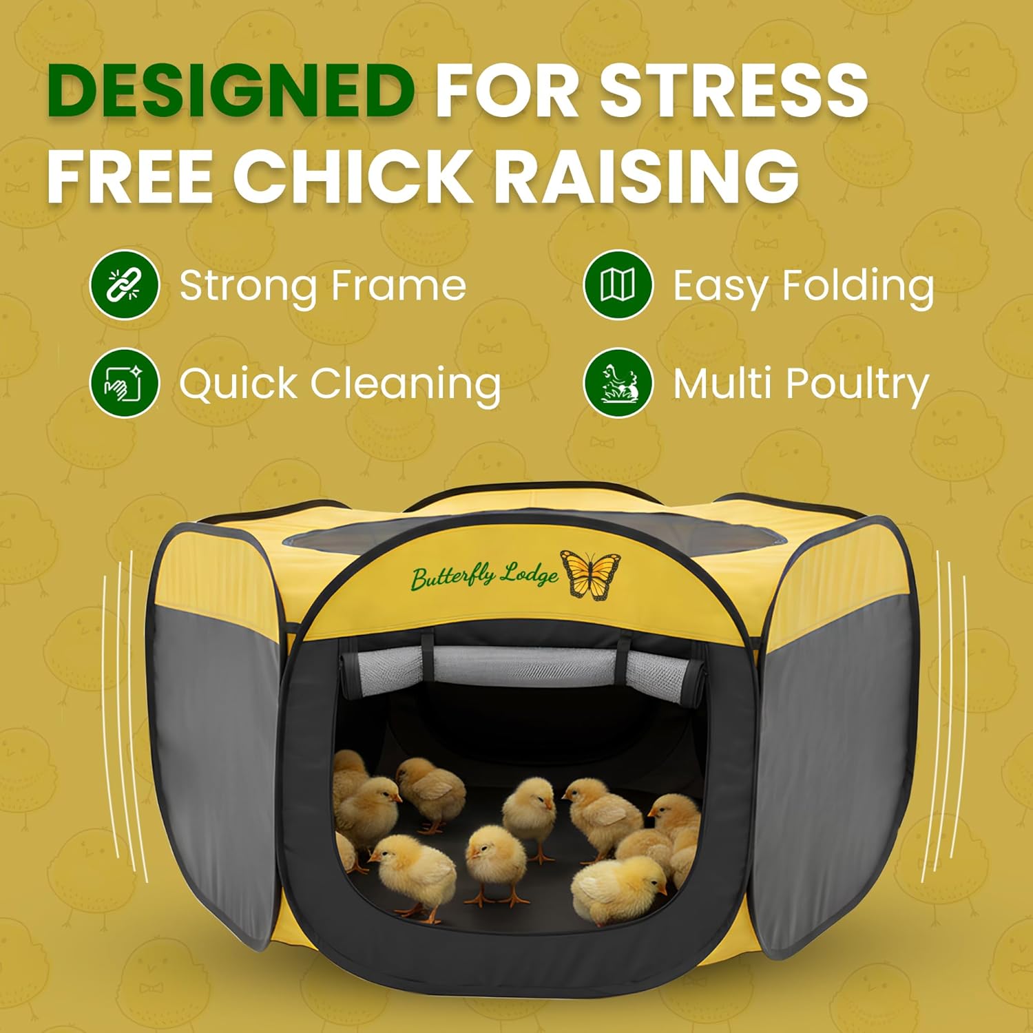 Chicken Brooder Box for Chick Starter Kit - 45" Brooder Box for Chicks - Large Chicken Brooder and Pet Tent - Brooder Box with Feeder, Waterer, and Cleaner - Chicken Box for Indoor Use