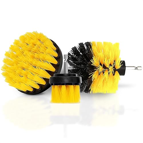 3 piezas de cepillo eléctrico para taladro, limpiador de lechada para suelos de azulejos, juego de cepillos de baño para piscina, azulejos, bañera,