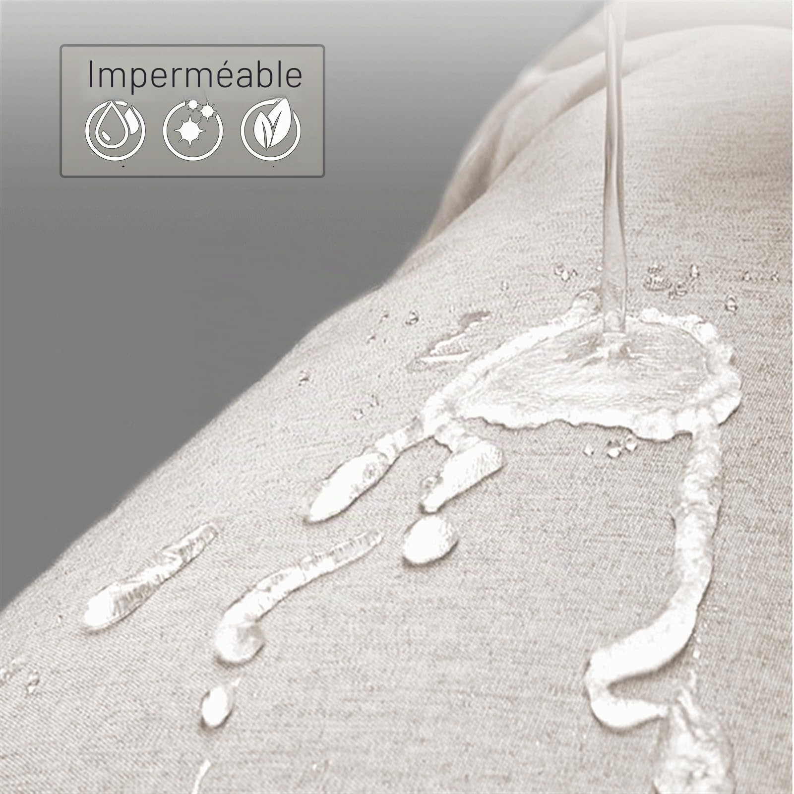 Rideau de Douche Pliable Anti-moisissure, Beige, 150x200cm | Aimant Rideau de douche en tissu épais avec crochet, pliable pour salle de bain, 220g/m²