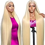 IUPin 32 Inch 613 13x6 Lace Front Wig Human Hair 220% Density Blonde Wig Human Hair Straight 613 HD Lace Frontal Wig Human Hair Transparent HD Lace Pre Plucked for Women