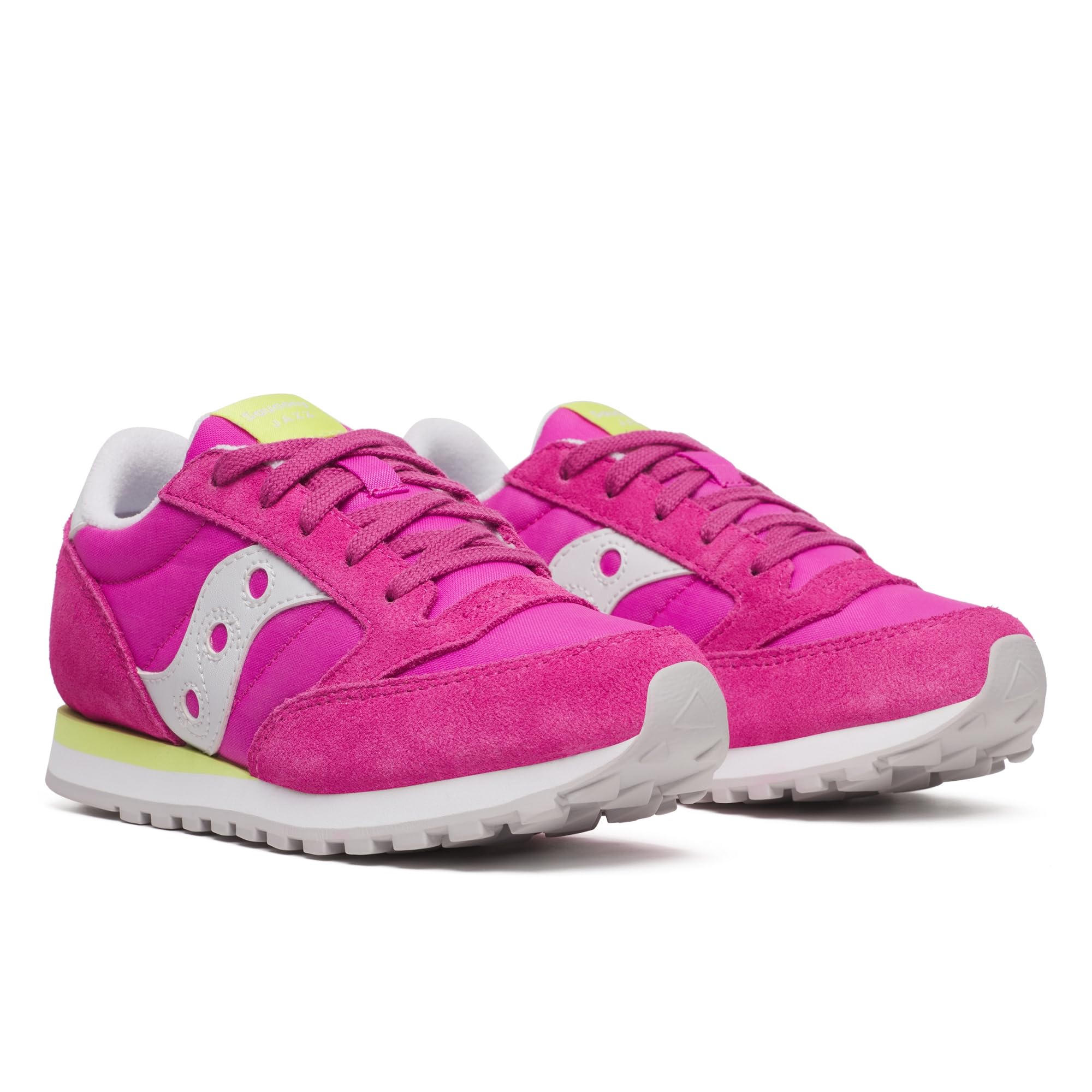 Saucony Kids Jazz Original (Little Big Kid) Sneaker, Pink/Lime, 3.5 US Unisex