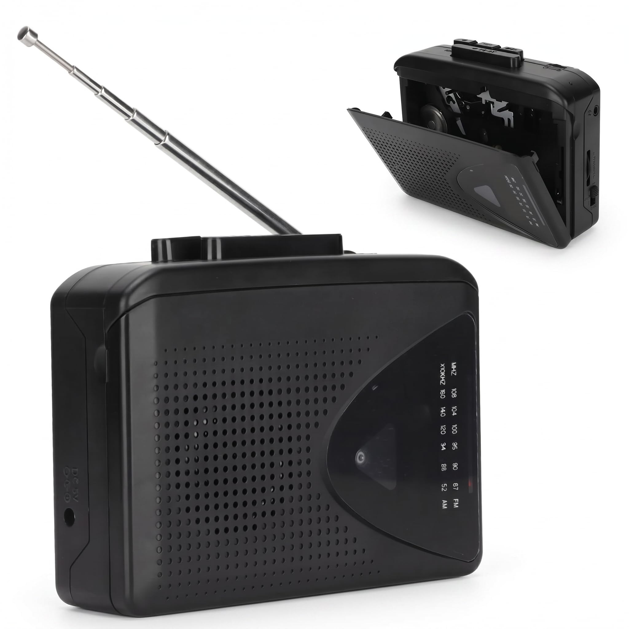 Lecteur de Cassettes Portable Style Classique, Enregistreur Audio Musique avec Convertisseur Numérique pour Conversion Analogique