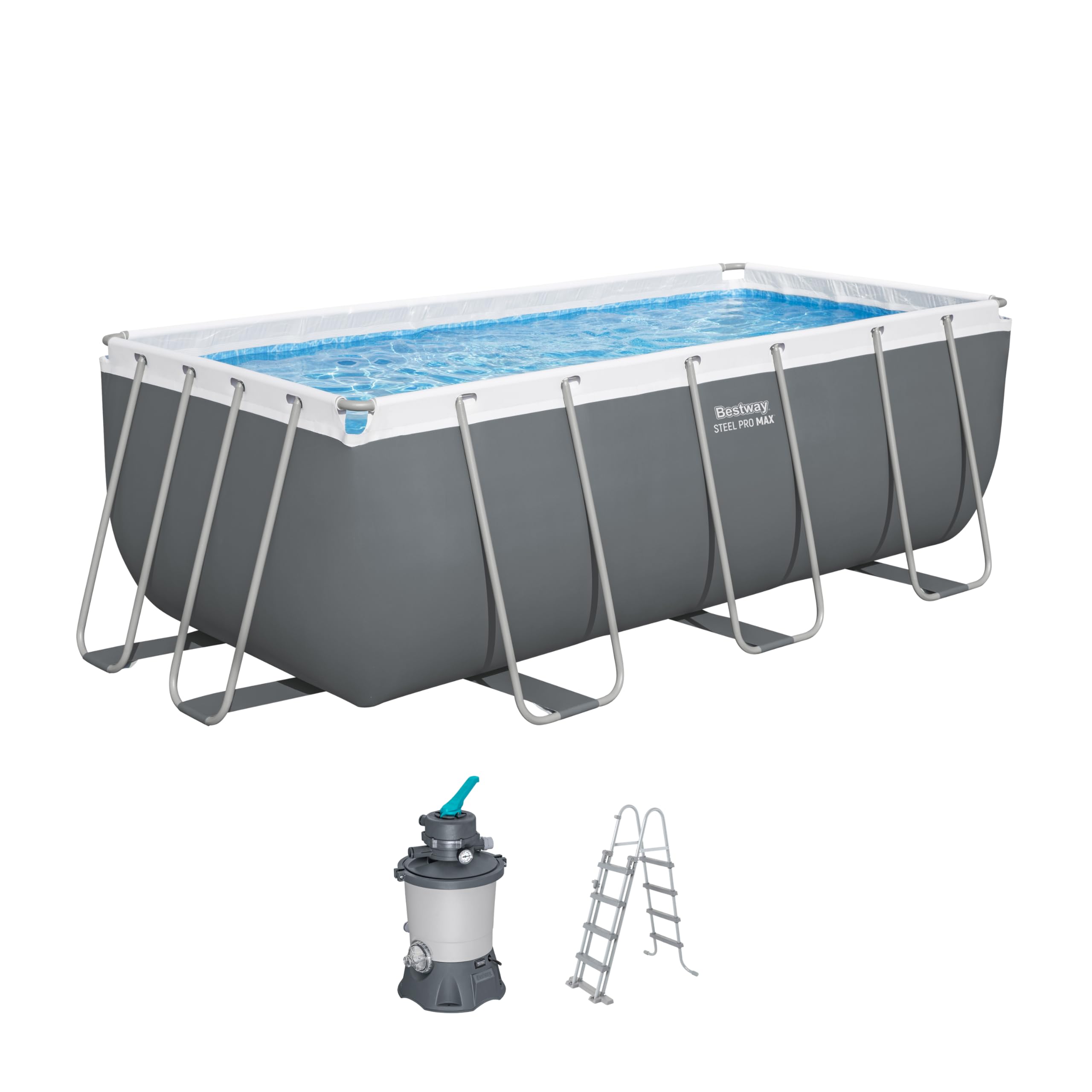 Bestway Juego de Piscina Rectangular de 13'6" x 6'7" x 48"/4.12 m x 2.01 m x 1.22 m