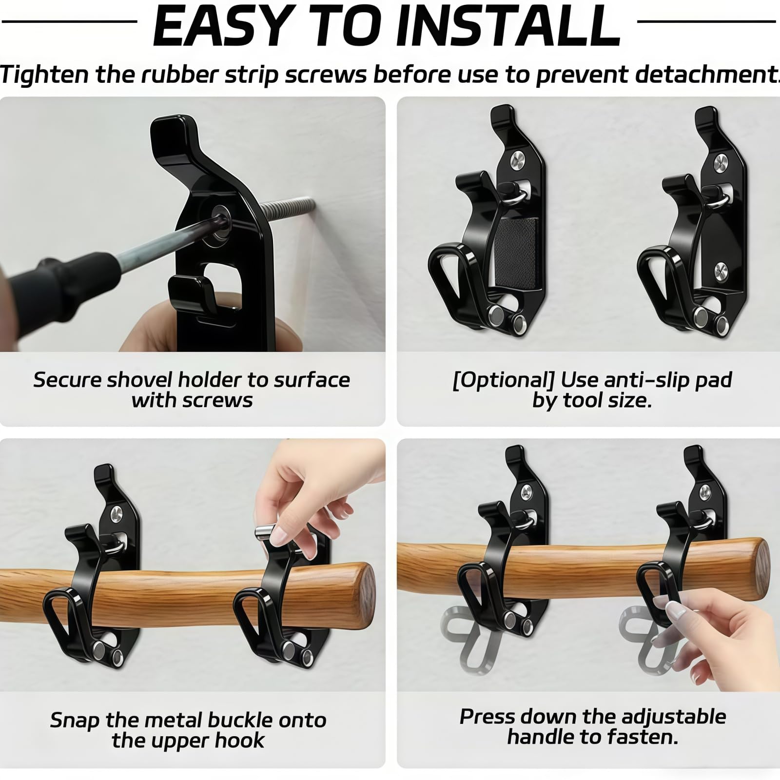 Sichern Sie Ihre Schaufel am Dachträger und Laderaum – Schwerlast-Gummiklammerhalter für Offroad-Fahrzeuge, passend für Schaufeln und Äxte 0,67"-1,57" – 6 Stück,Orange