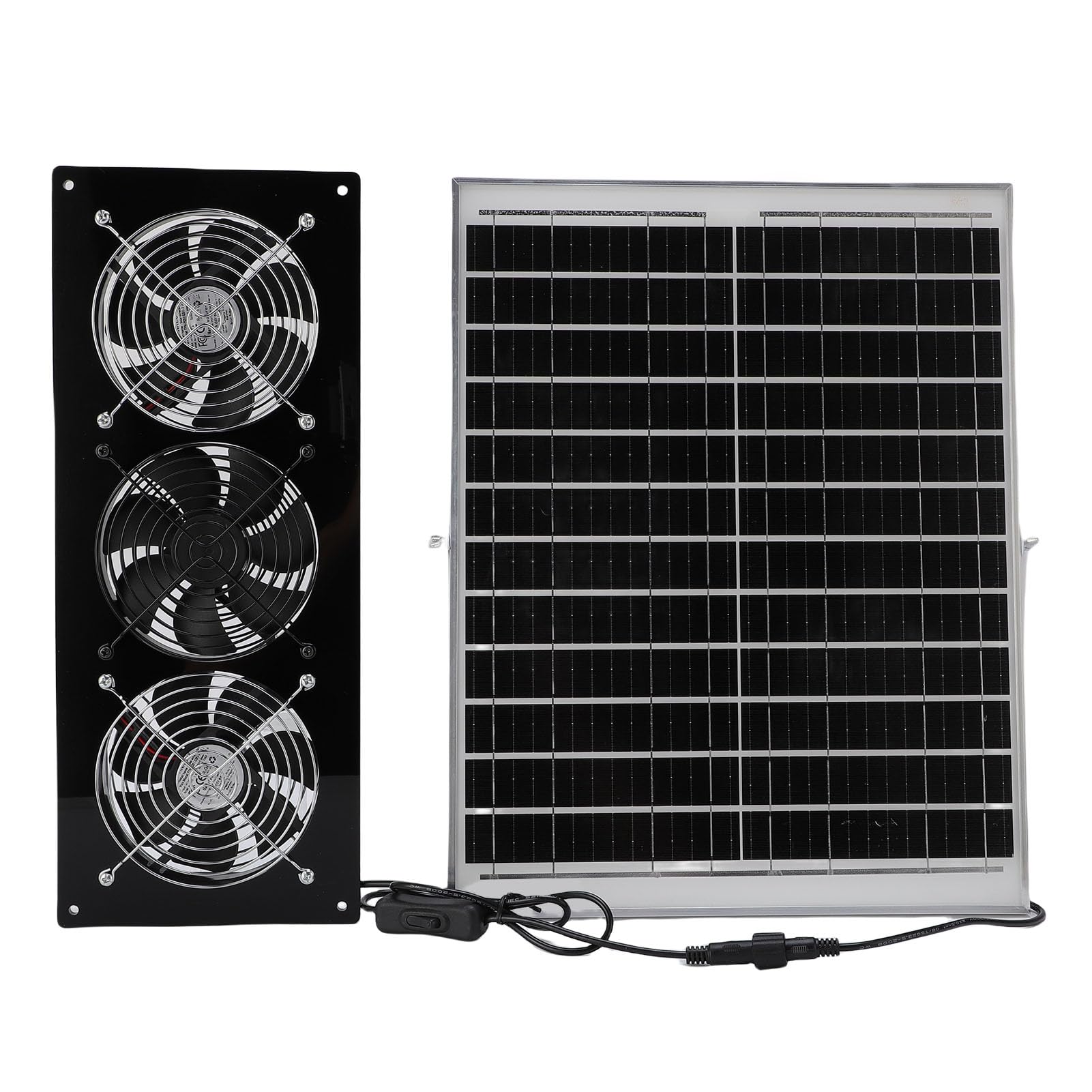 Kit de Ventilador de Escape con Energía Solar, Ventilador Eficiente de Alta Velocidad de 25W para Gallinero, Invernadero, Cobertizo, Casa para Mascotas