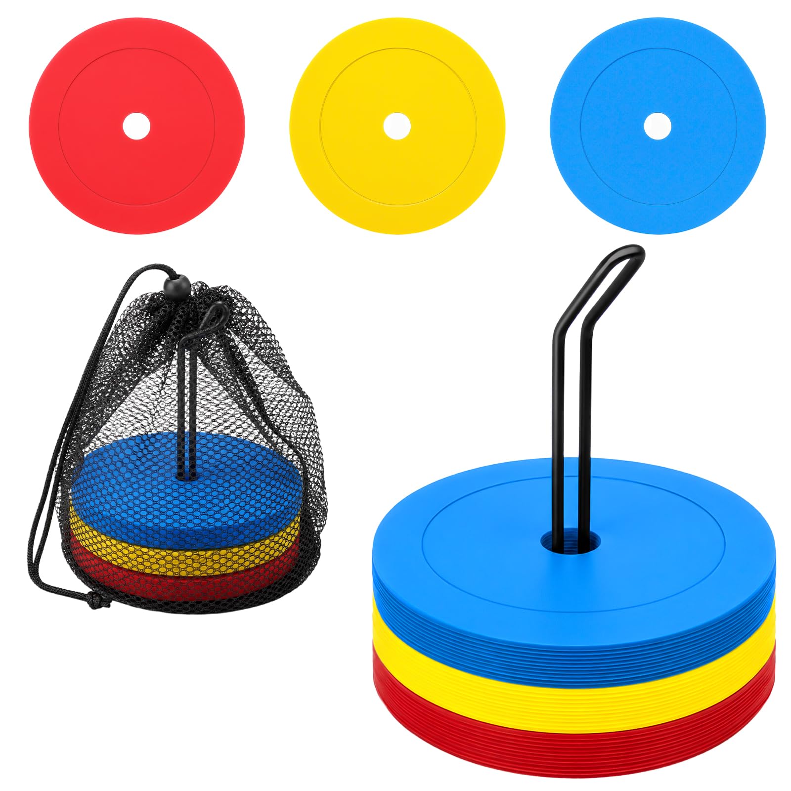 24er Markierungsscheiben, 15cm Markierungsteller Fussball Flach für Sportarten Wie Fußball, Basketball Handball Geeignet Sind