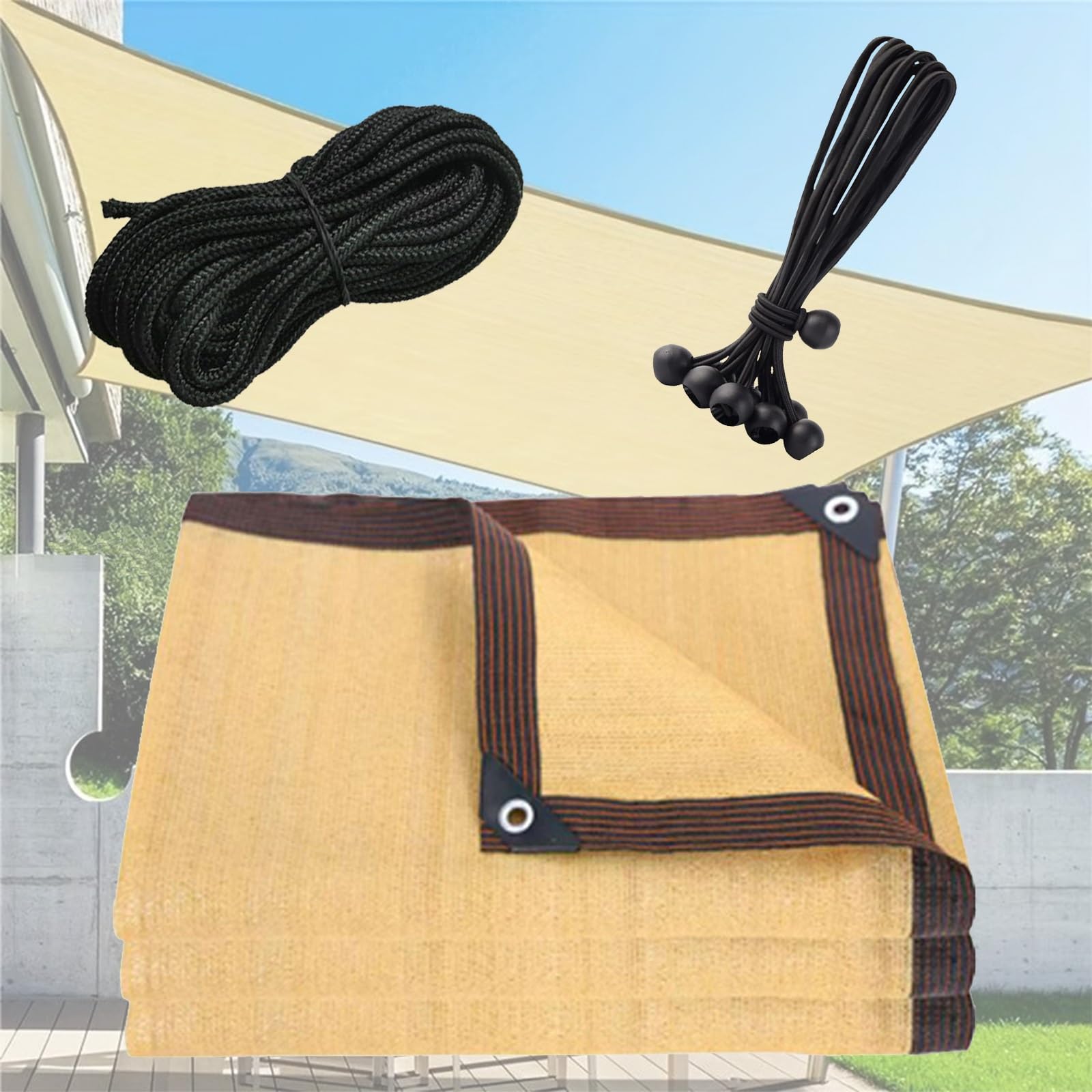 WQPMNYG Shade Netting with Eyelets Sun Protection for Outdoors 90% UV Block Garden Greenhouse Patio Plants Poultry 3x4m 5x5m 7x8m Fabric