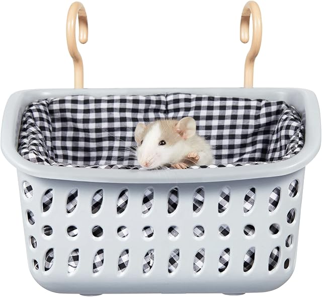 JWShang Rat Bed, Hamster Hammock Hanging Basket Warm Bed, Rat Cage Accessories and Habitats, Small Animals Removable Nest Mat for Hamster, Sugar Glider, Rat