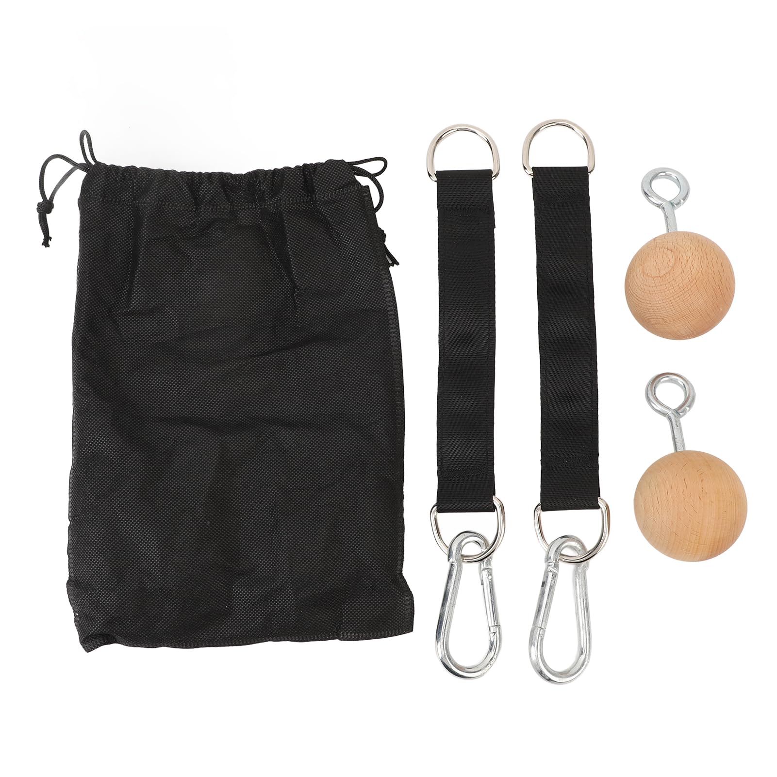 1 Pair Pull Up Ball Grip, Wooden Nonslip Rock Climbing Holds Training Ball Grip Strength Trainer Pull Up Power Ball for Chin Up Kettlebell Barbell Home Gym