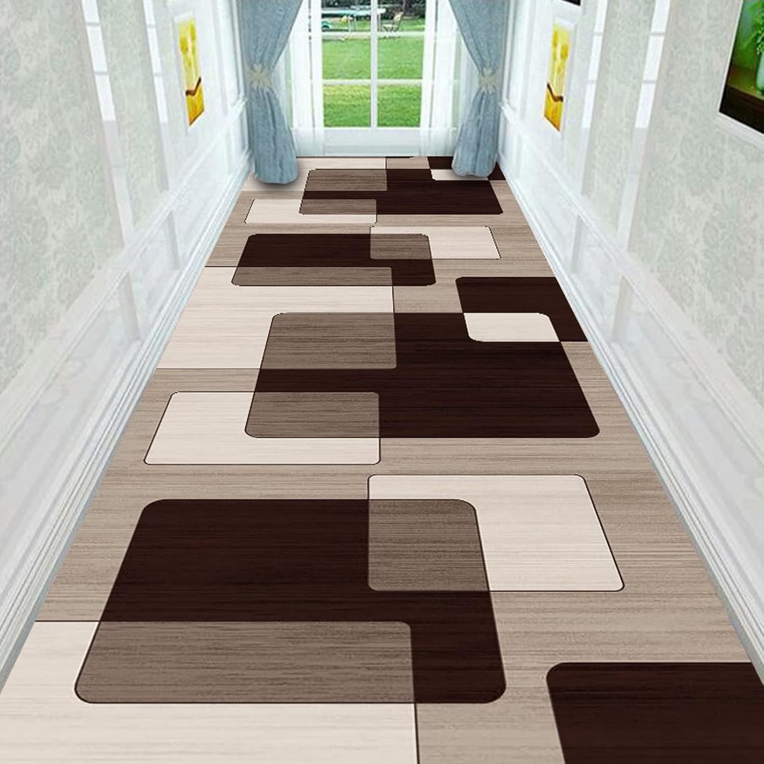 Carpet Runner for Hallway Long Carpet Contemporary Passage Runner Rug for Hallway,1.4m x 3.5m