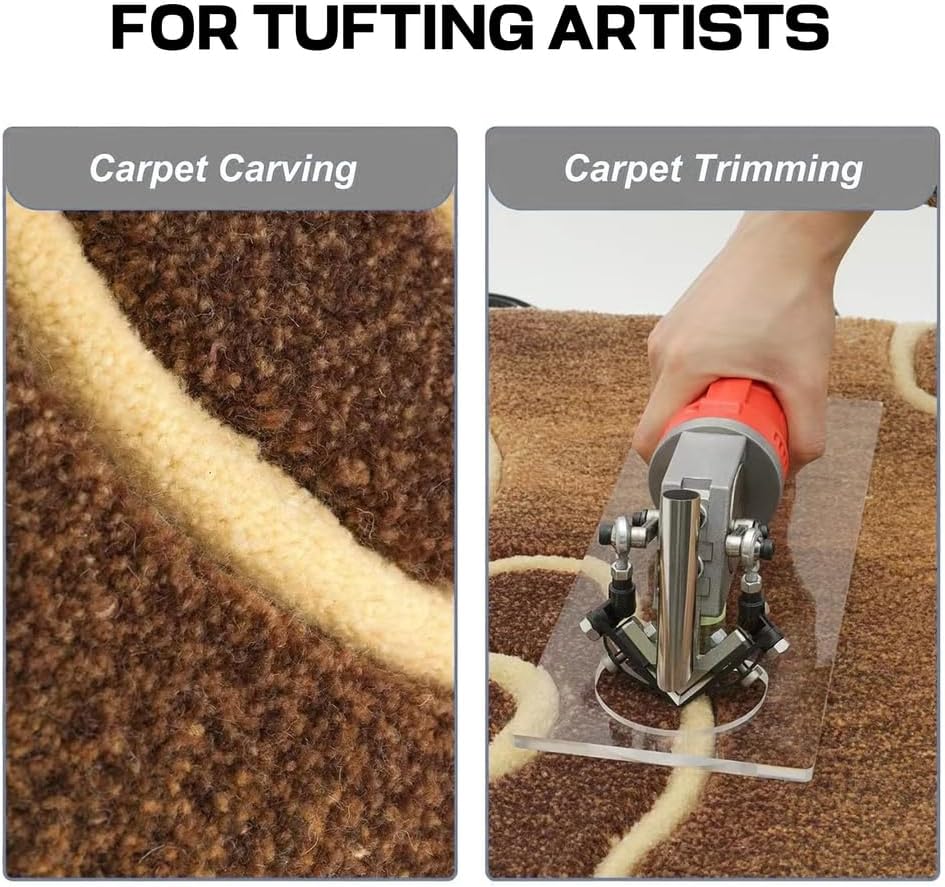 120W Carpet Carving Machine, Rug Tuft Gun Tufting Kit Tufting Carpet Scissors with Acrylic Auxiliary Plate for V-Shaped Textures
