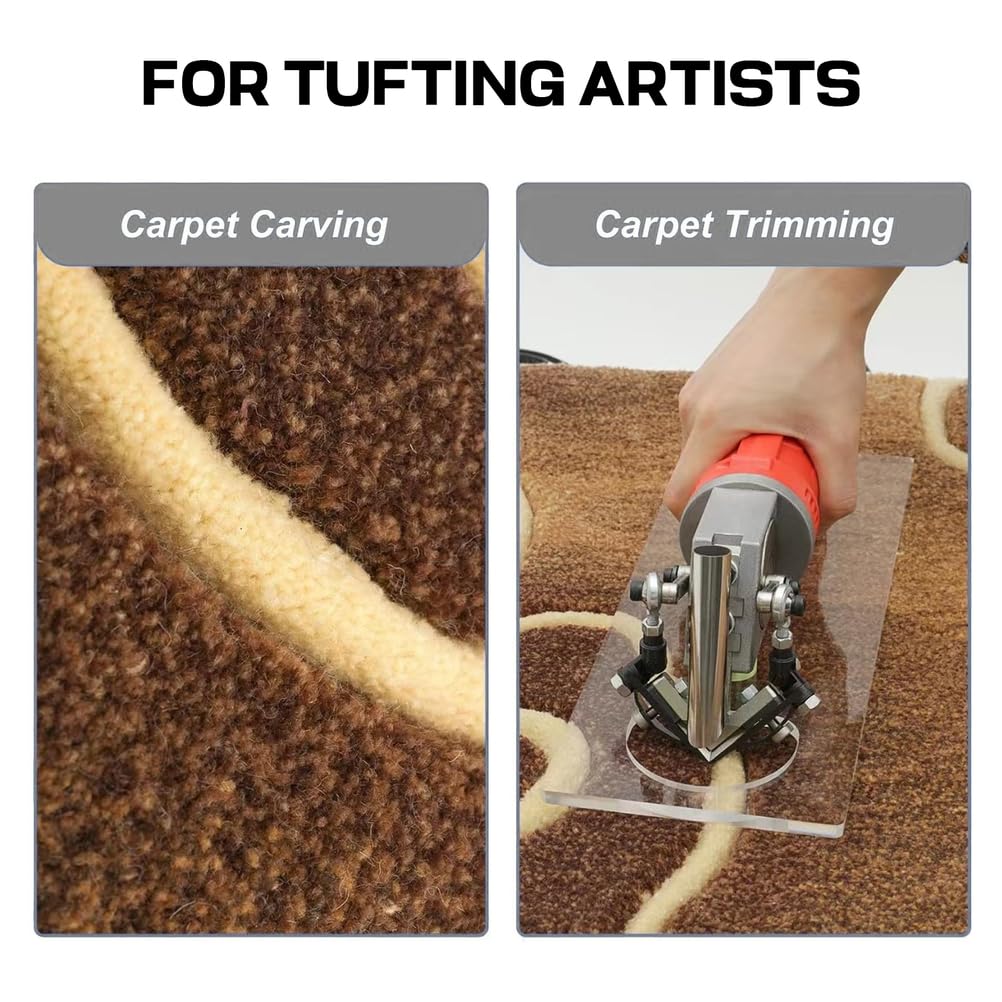 Carpet Tufting Gun Kit - 120W Rug Tuft Machine with Scissors and Acrylic Auxiliary Plate for V-Shaped Textures