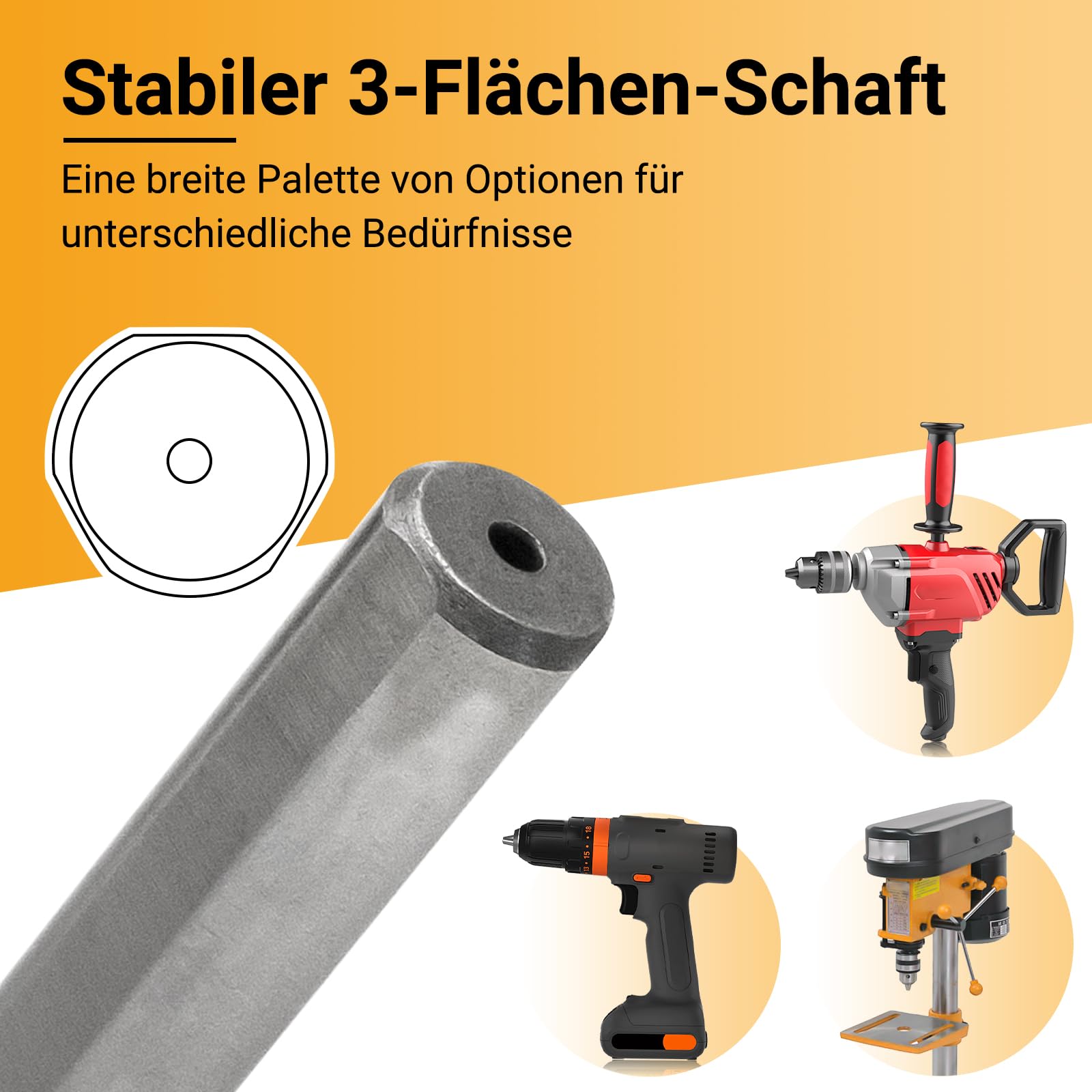 Kegelsenker Set HSS Cobalt 6 tlg 90° Kegelsenker Satz 3-Flächen-Schaft Ø 6,3-20,5 mm für Metall, Edelstahl, Kunststoff und Holz versenker